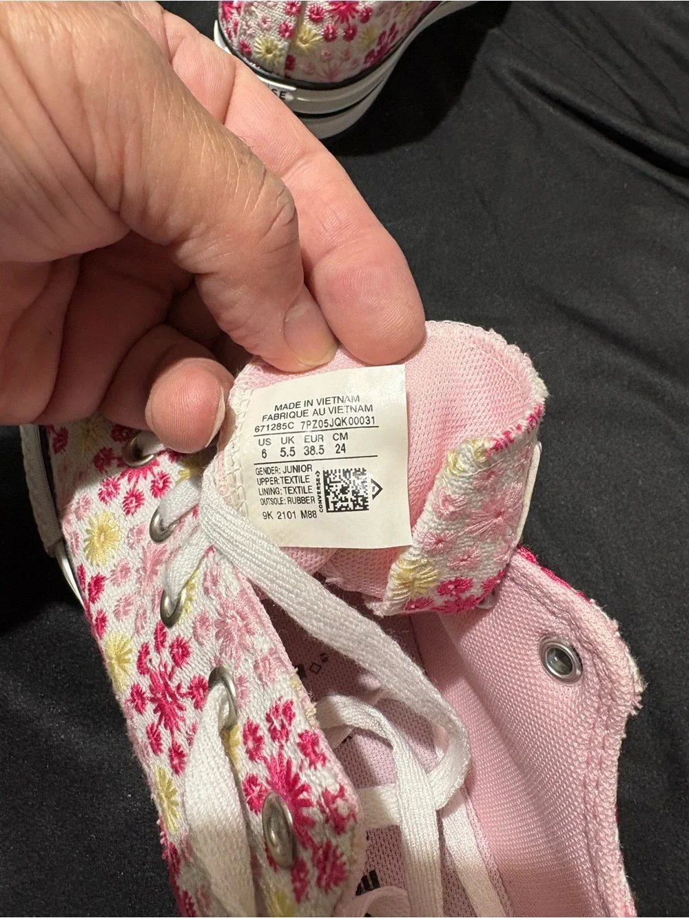 Converse Pink Floral Low-Top Canvas Sneakers for Kids